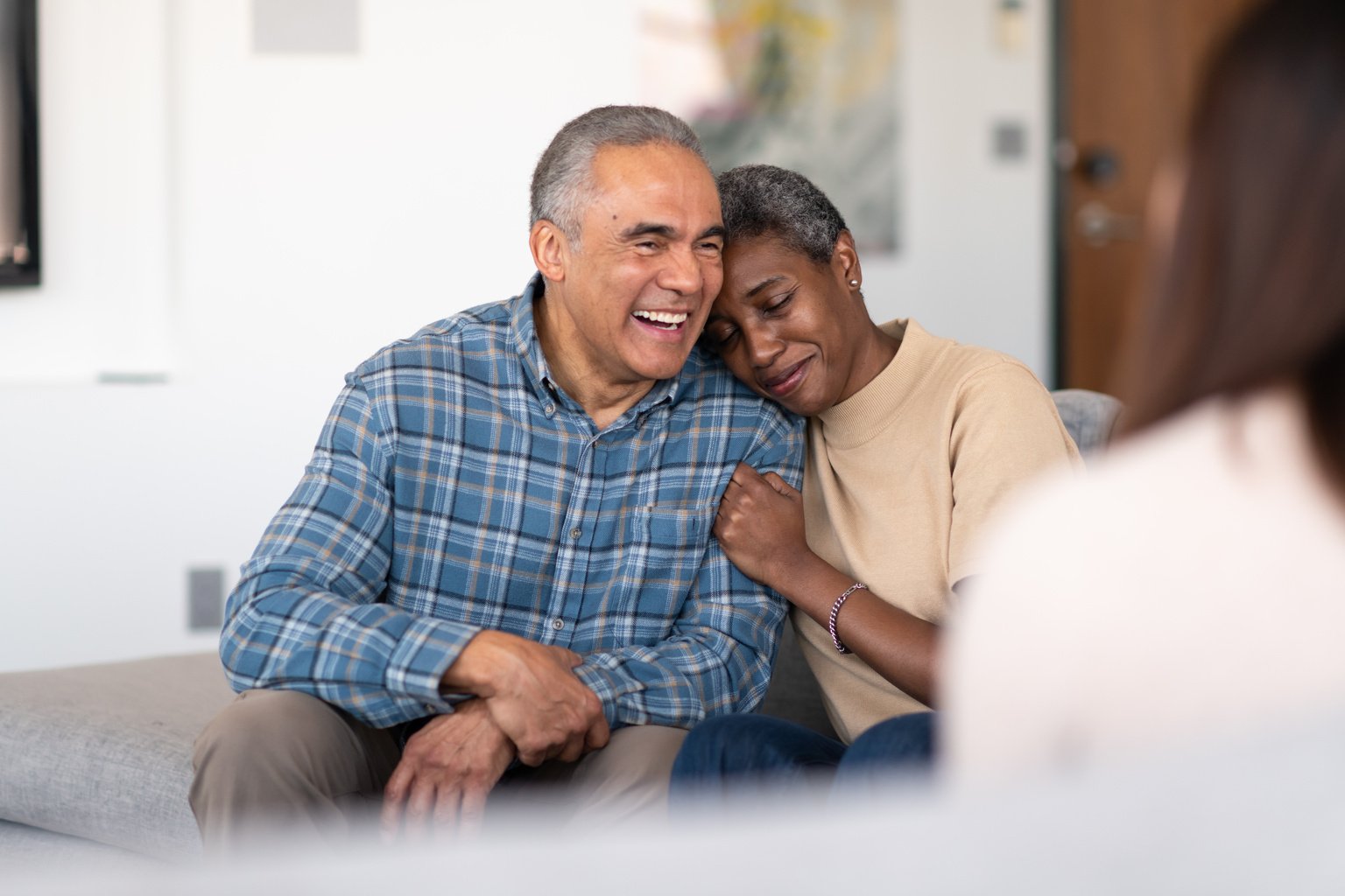 Elderly married couple at therapy